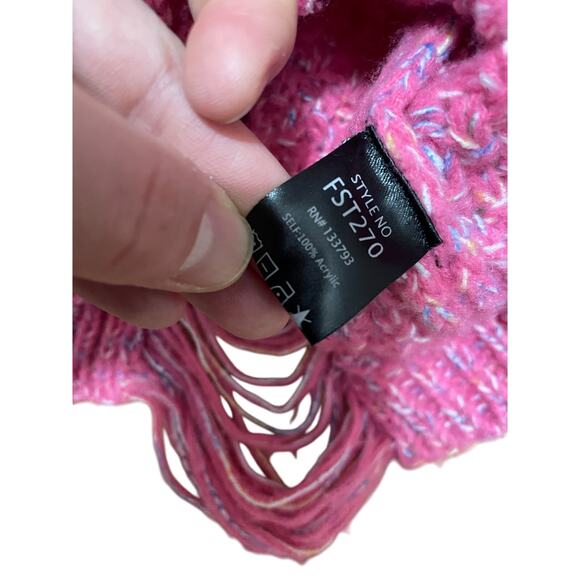 POL chunky pink boxy oversized cropped boho distressed sweater Women's Large - Picture 5 of 7